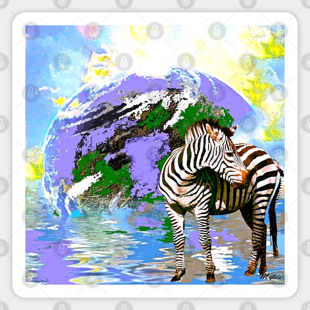 Zebra:  Earth A Home For All Sticker by Overthetopsm